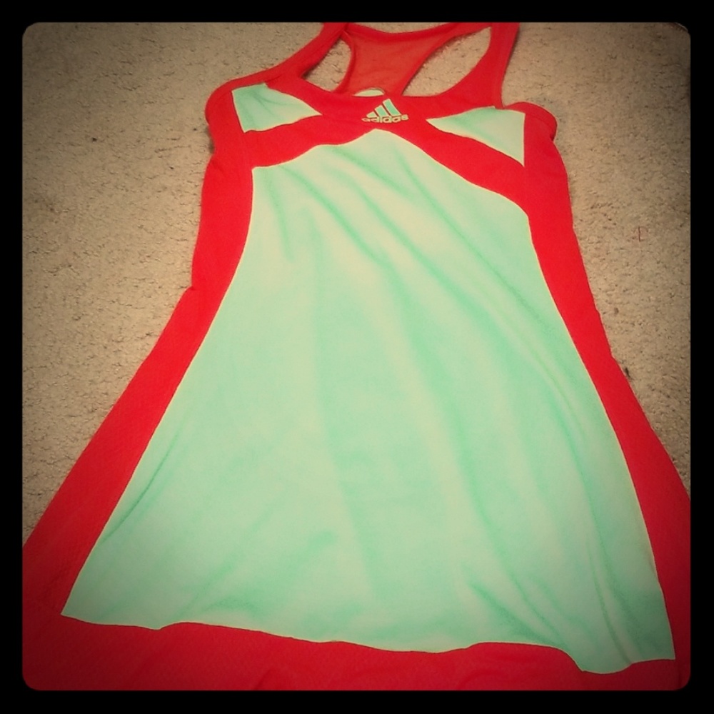 *SOLD *Adidas clima cool orange and green tank top